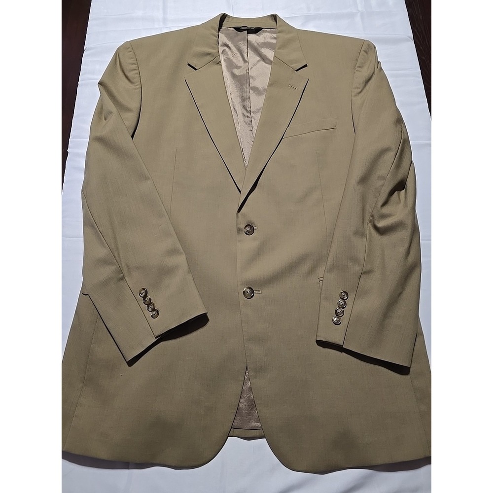Jos‎ A Bank Mens Sport Coat Blazer Suit Jacket Tan Wool 46L Notch